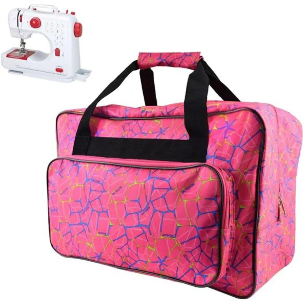 Rose Red Sewing Machine Carrying Case,Universal Canvas Carry Tote